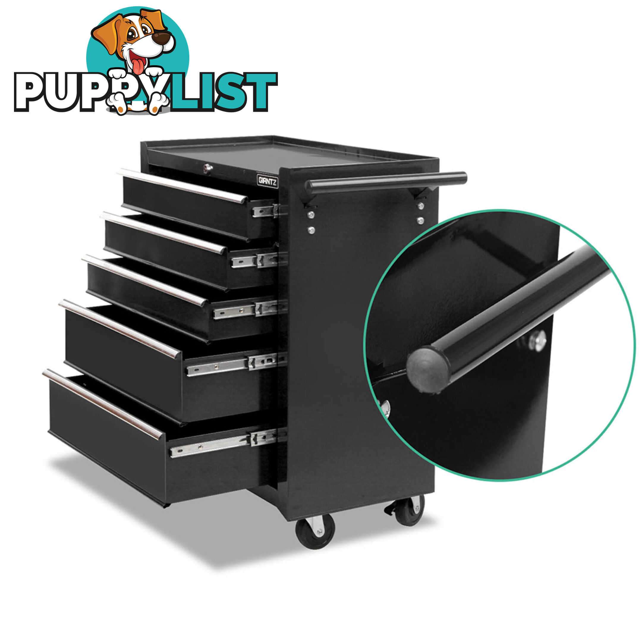 5 Drawers Roller Toolbox Cabinet  Black