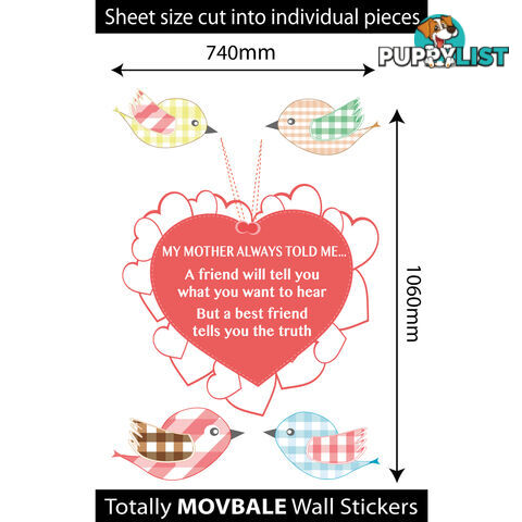 Extra Large Size My Mother Told Me Wall Sticker Quotes - Totally Movable