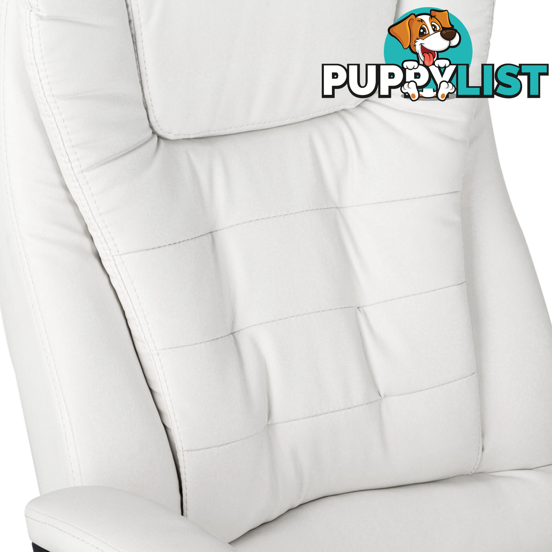 8 Point Massage Executive PU Leather Office Computer Chair White