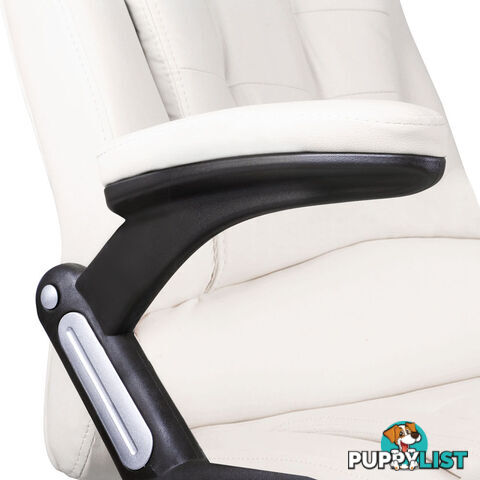 8 Point Massage Executive PU Leather Office Computer Chair White