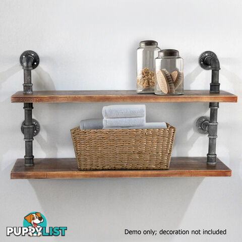 Rustic Industrial DIY Floating Pipe Shelf