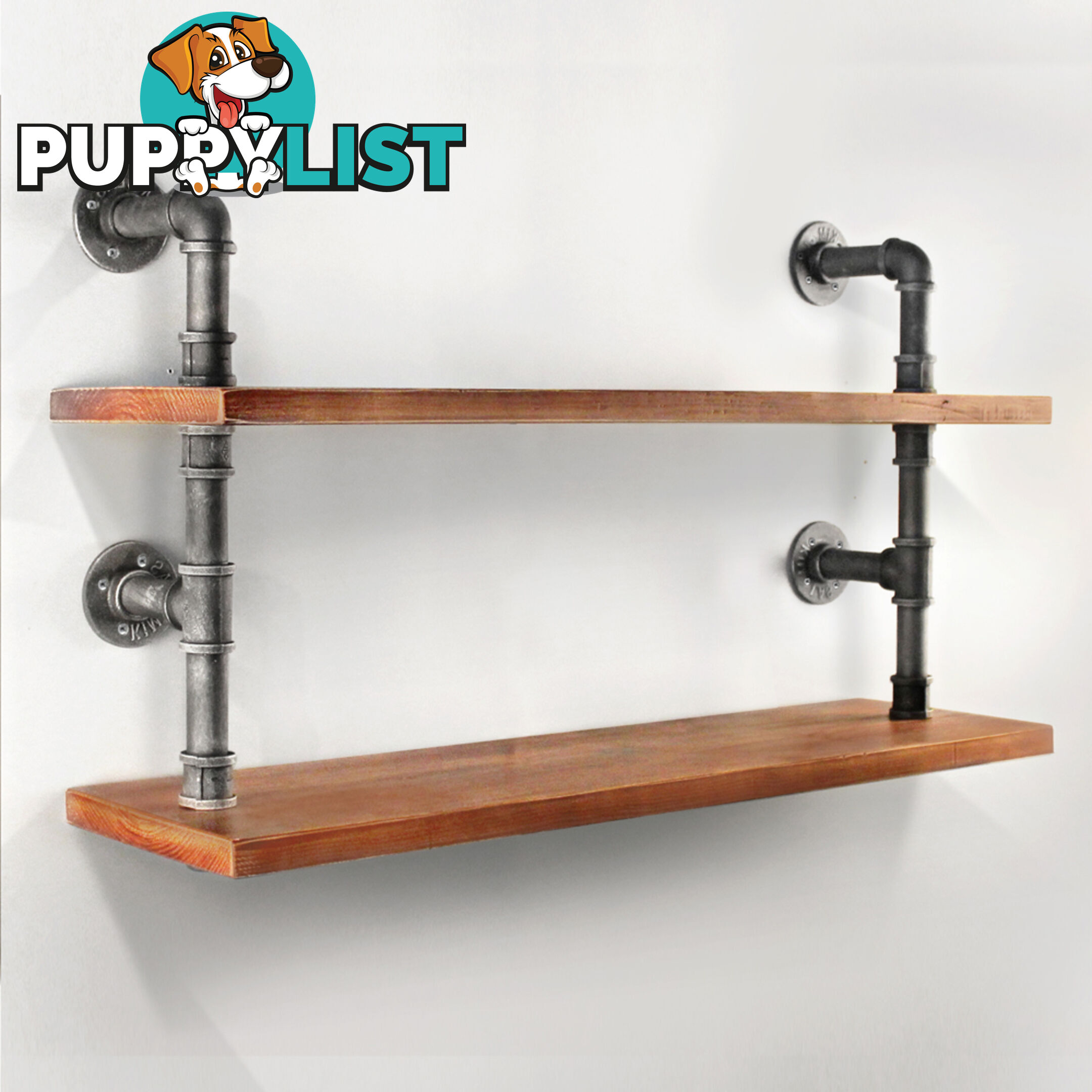 Rustic Industrial DIY Floating Pipe Shelf