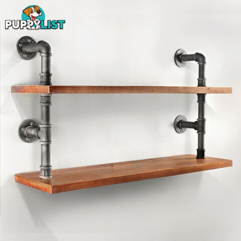 Rustic Industrial DIY Floating Pipe Shelf