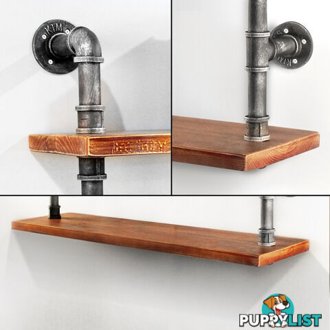 Rustic Industrial DIY Floating Pipe Shelf