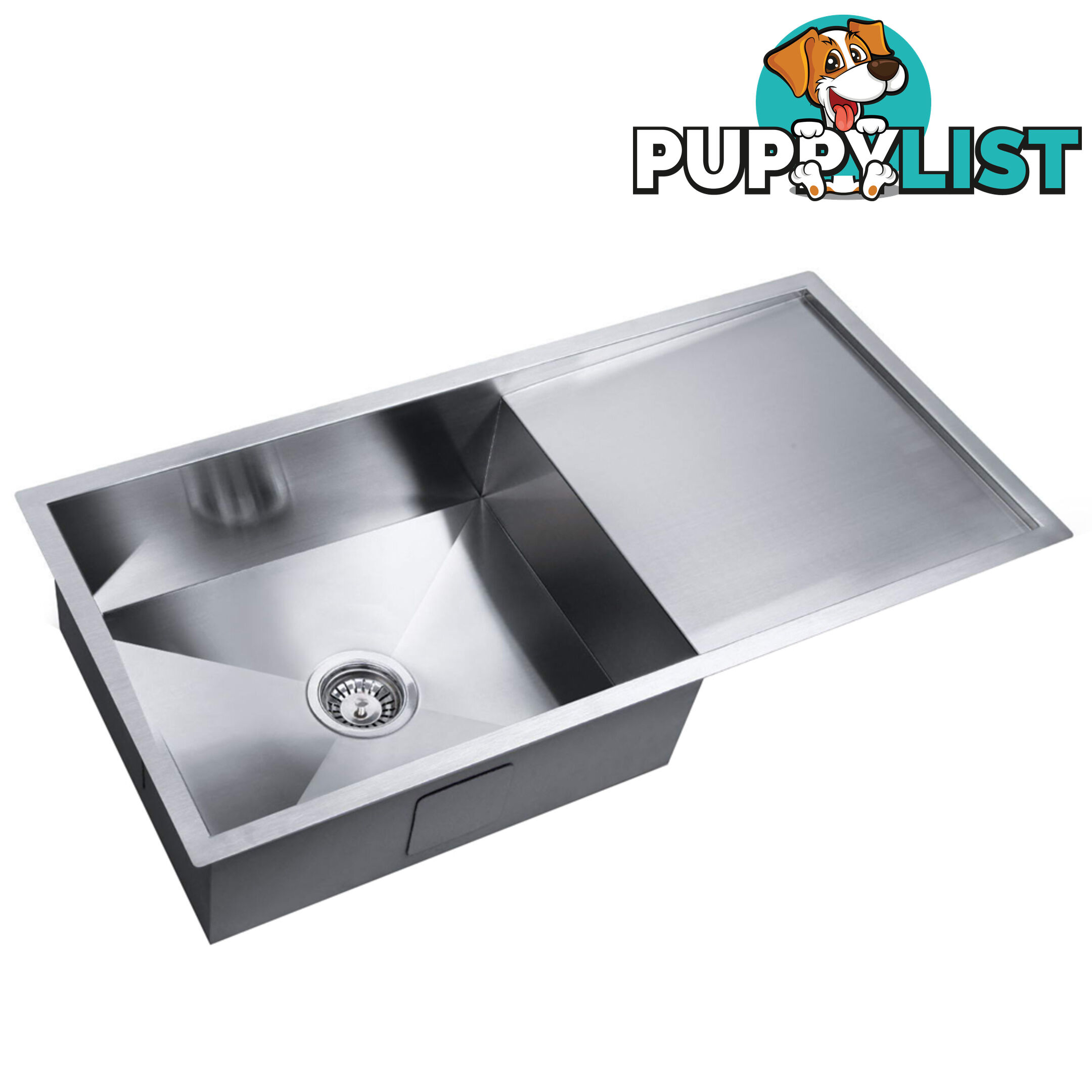 Stainless Steel Kitchen/Laundry Sink w/ Strainer Waste 960x450mm