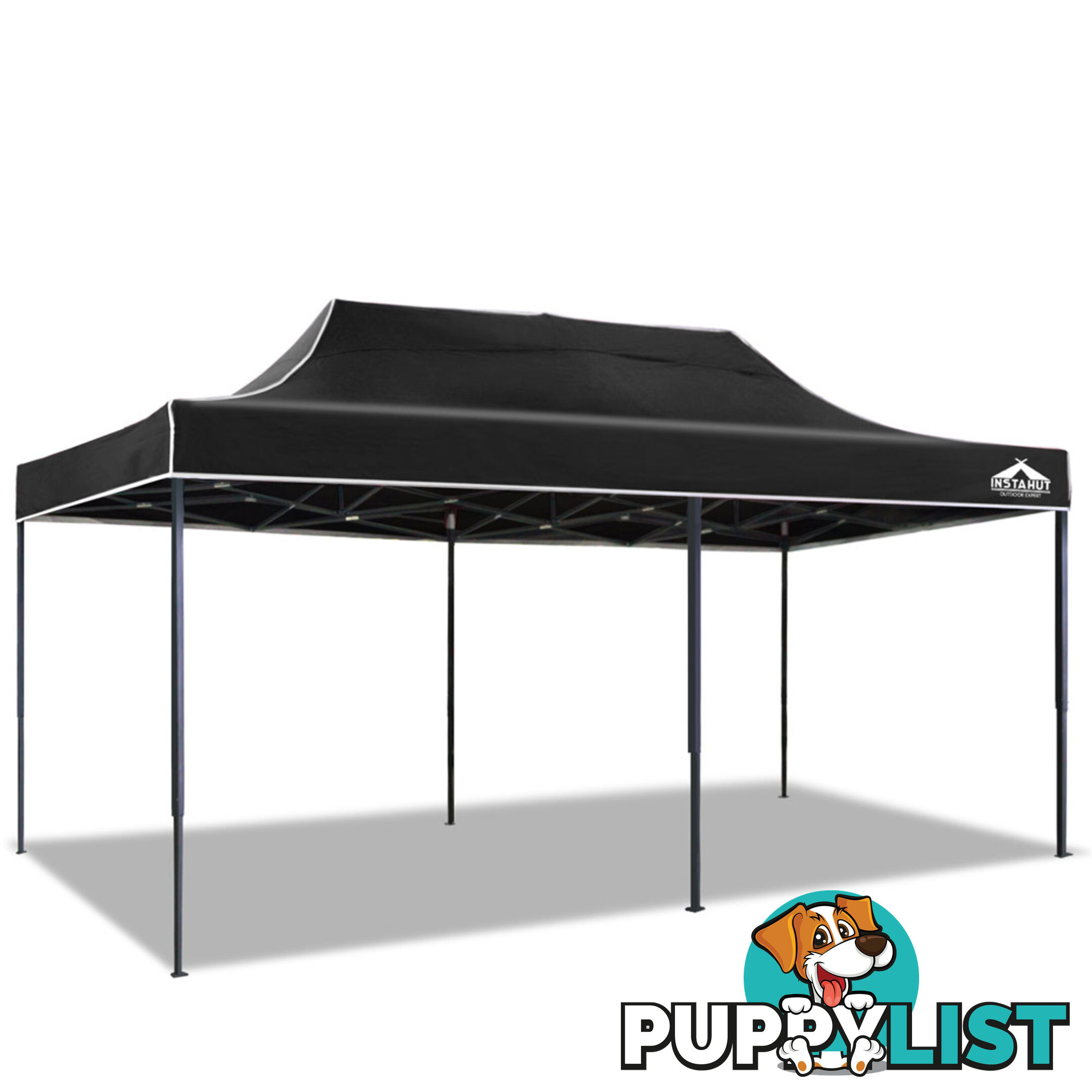 3m x 6m Pop-up Garden Outdoor Gazebo Black