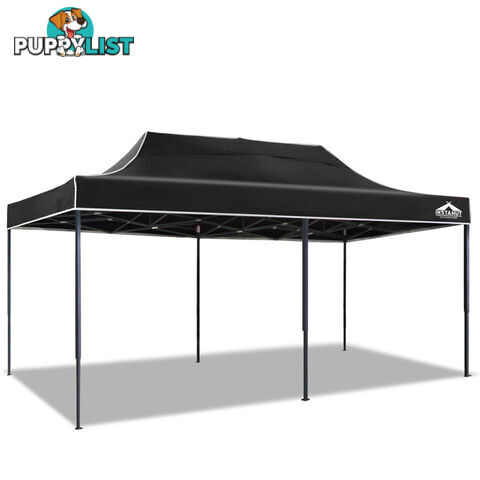 3m x 6m Pop-up Garden Outdoor Gazebo Black