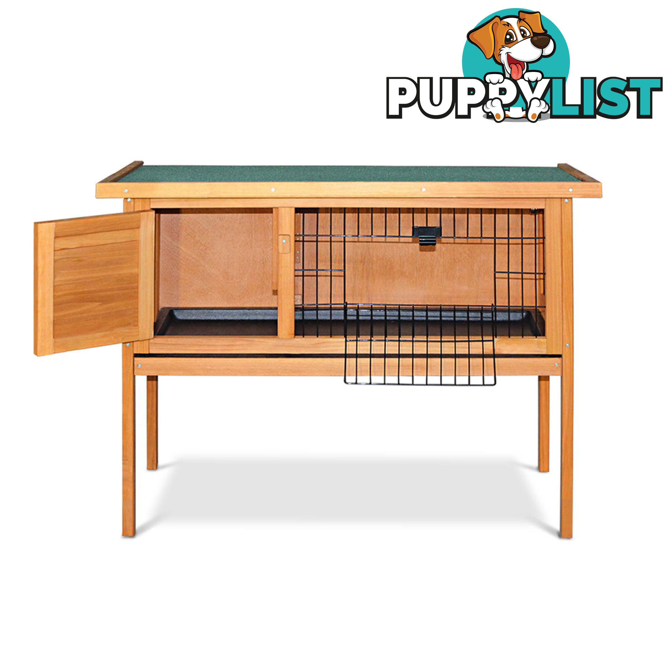 Rabbit Hutch with Hinged Lid