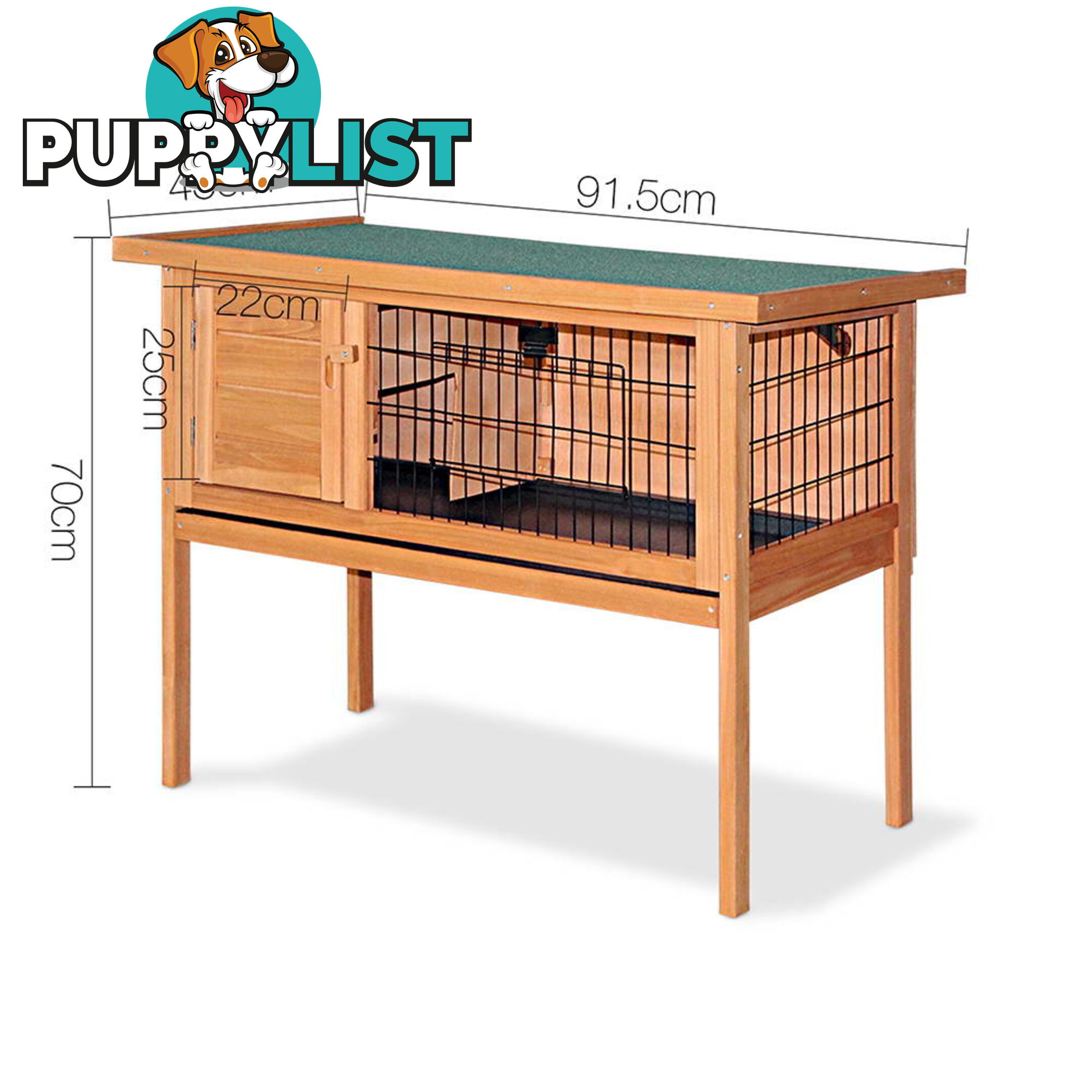 Rabbit Hutch with Hinged Lid