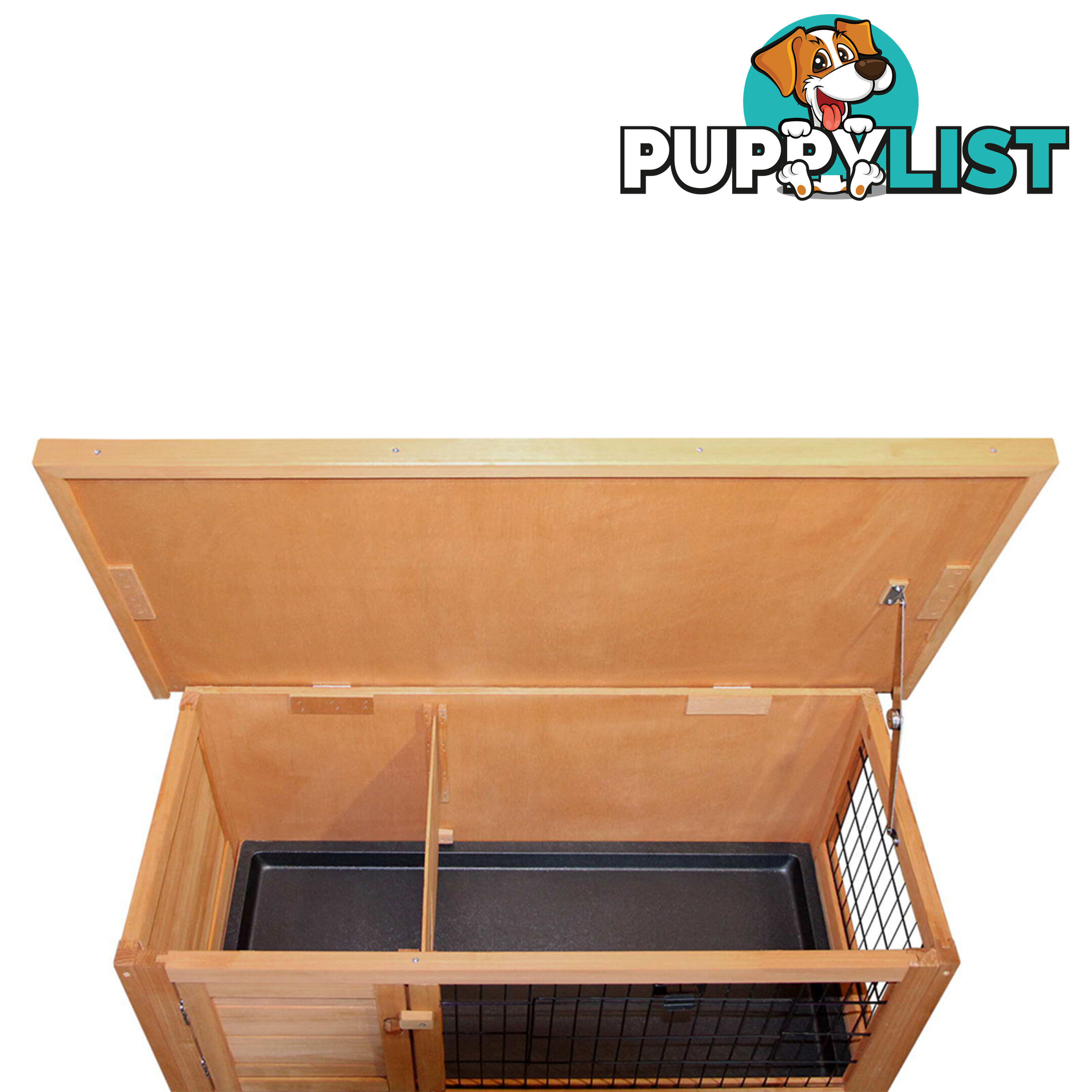 Rabbit Hutch with Hinged Lid