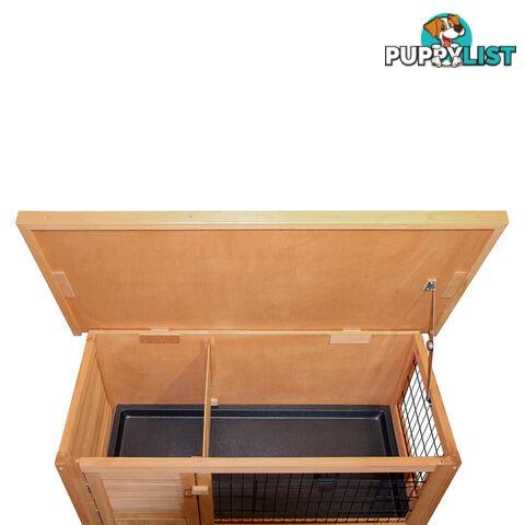 Rabbit Hutch with Hinged Lid