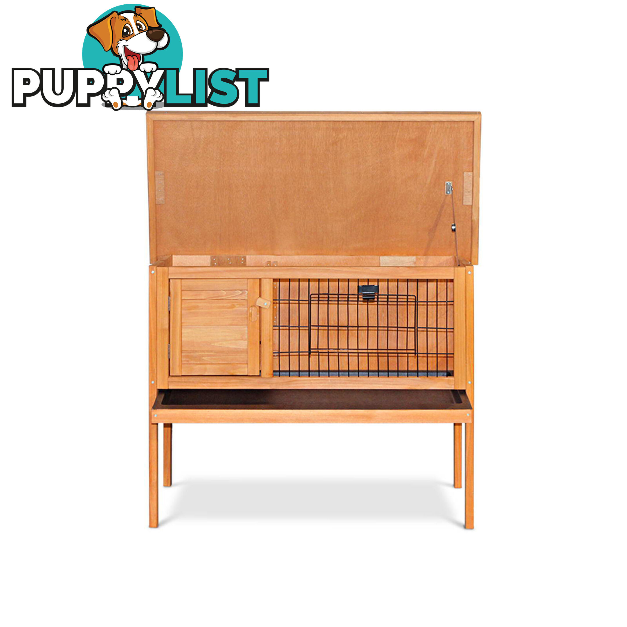 Rabbit Hutch with Hinged Lid