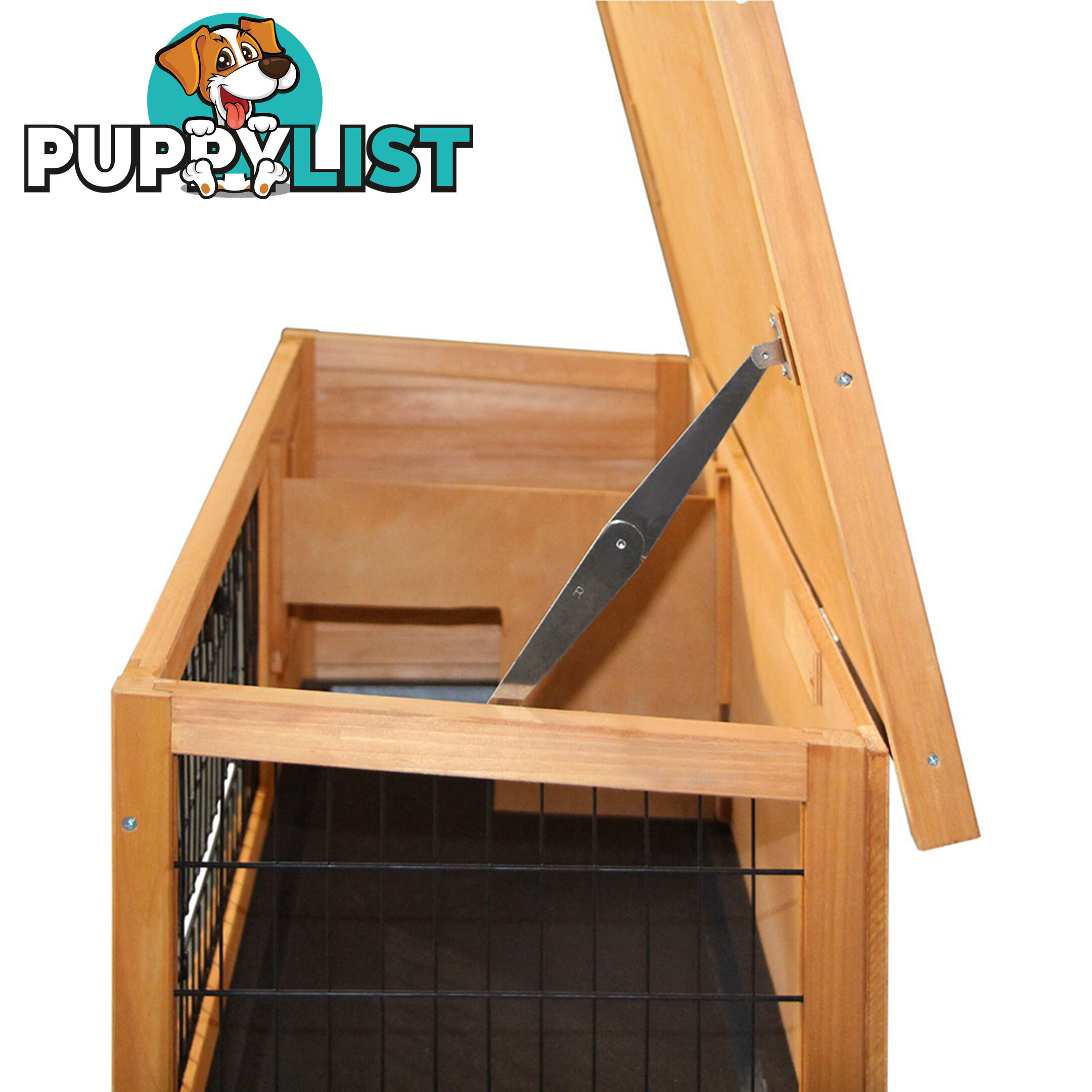 Rabbit Hutch with Hinged Lid