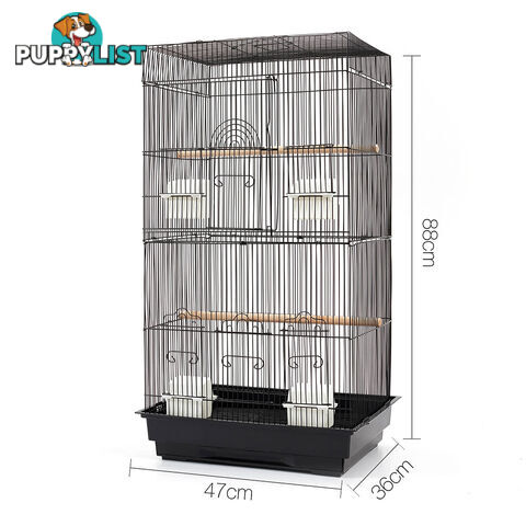 Pet Bird Cage Black Medium - 88CM