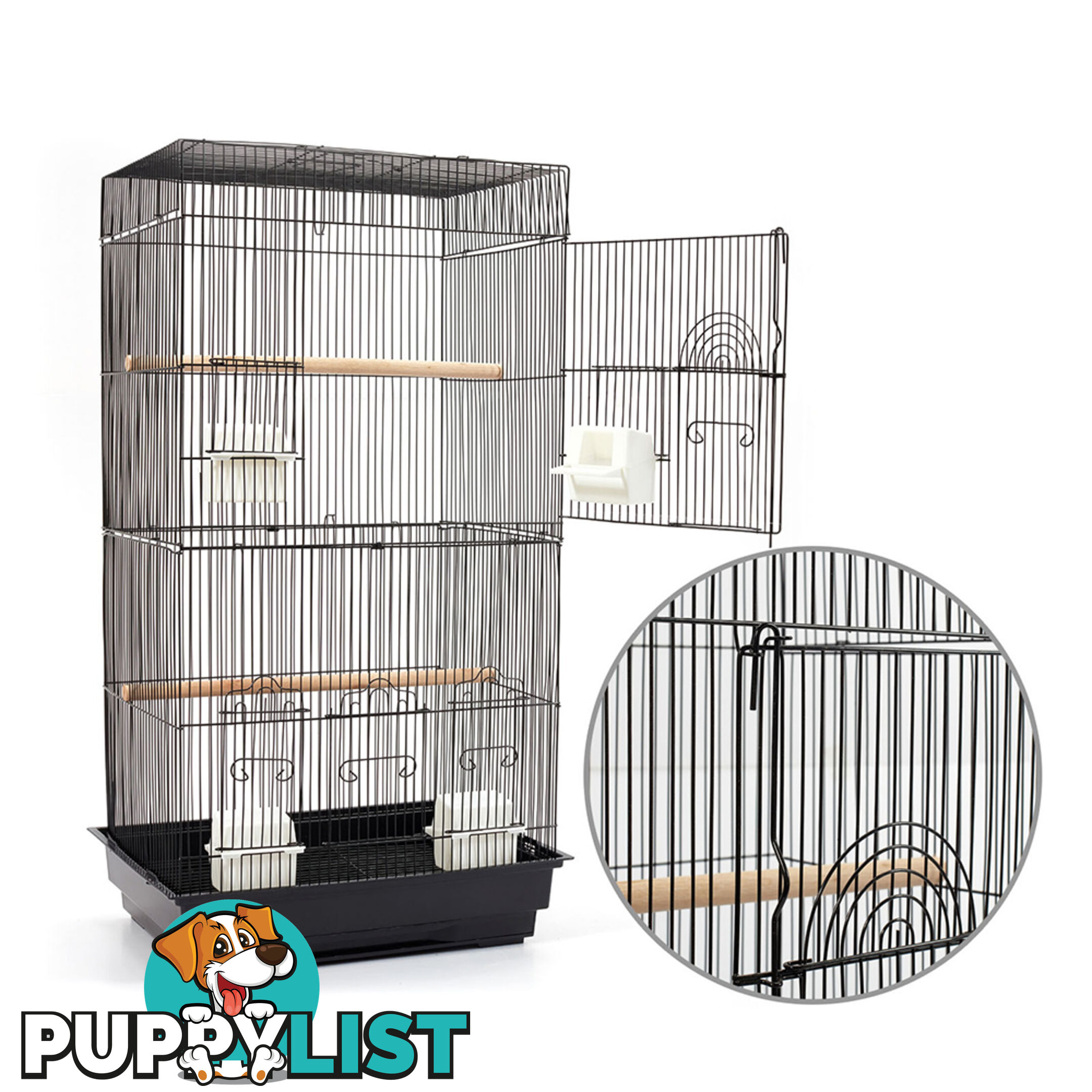 Pet Bird Cage Black Medium - 88CM