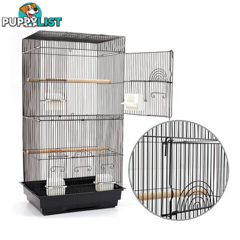 Pet Bird Cage Black Medium - 88CM