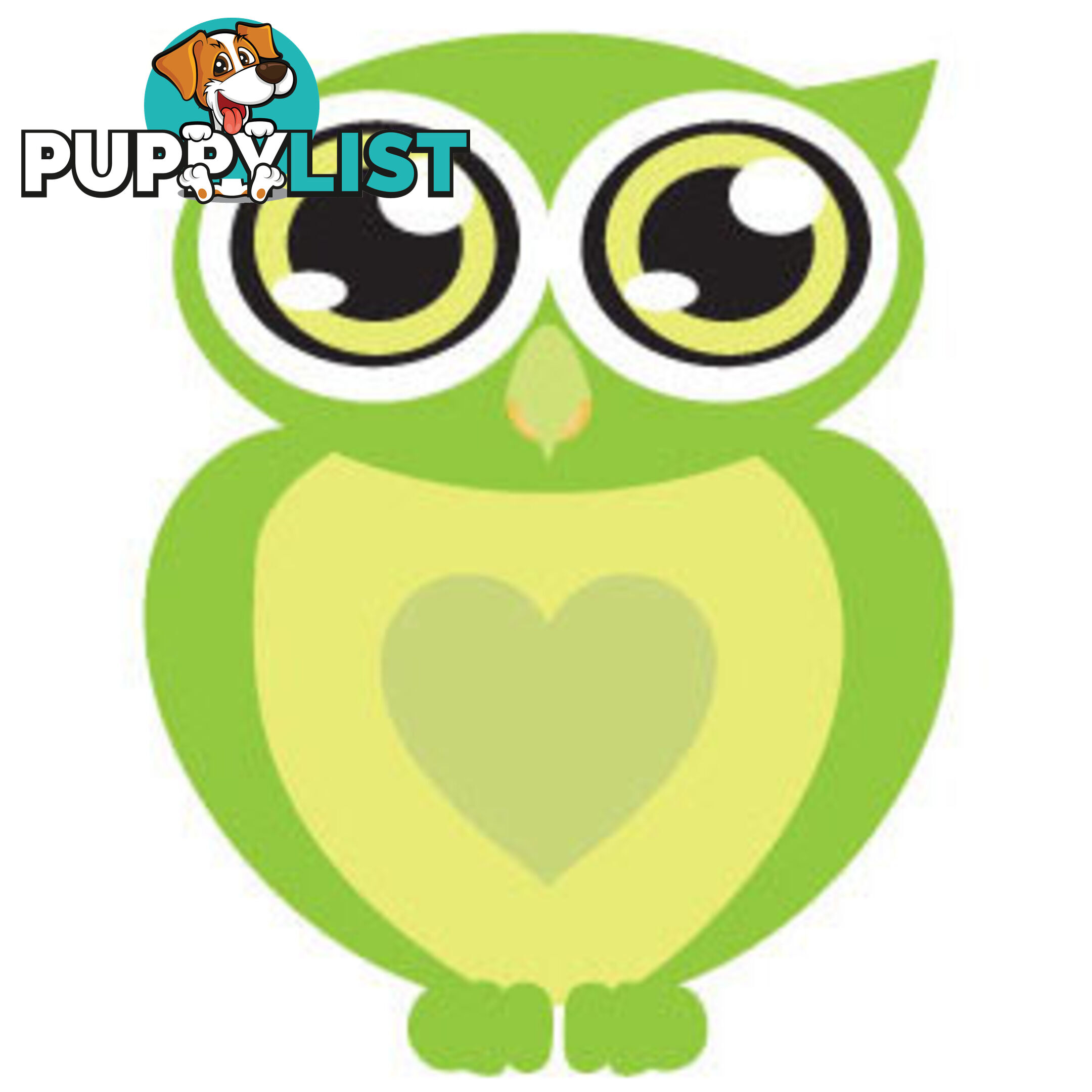 10 X Green owl with big eyes Wall Sticker - Totally Movable