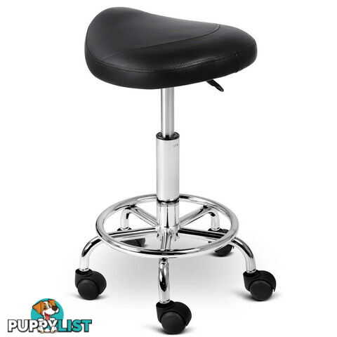 Saddle PU Swivel Salon Stool Black