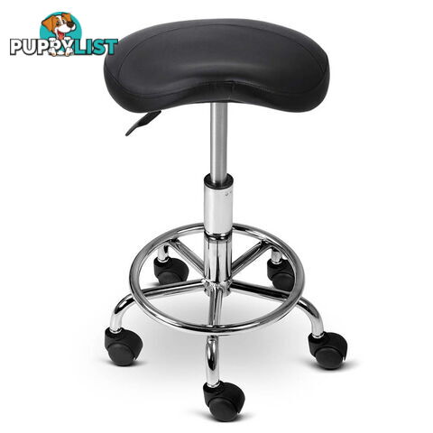 Saddle PU Swivel Salon Stool Black