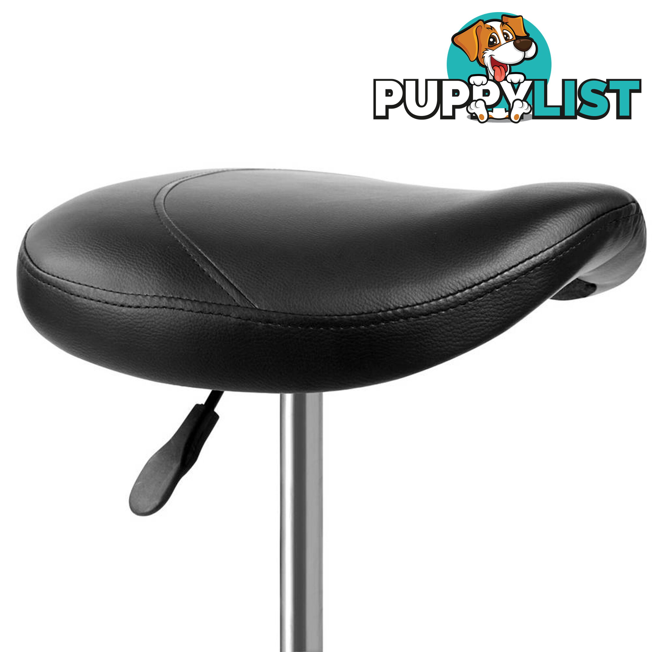 Saddle PU Swivel Salon Stool Black