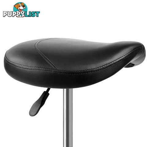 Saddle PU Swivel Salon Stool Black