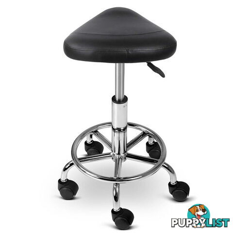 Saddle PU Swivel Salon Stool Black