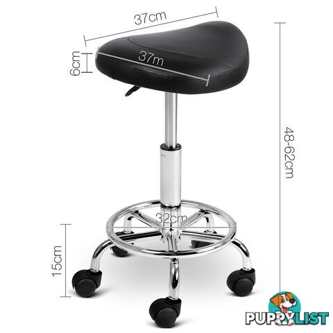 Saddle PU Swivel Salon Stool Black