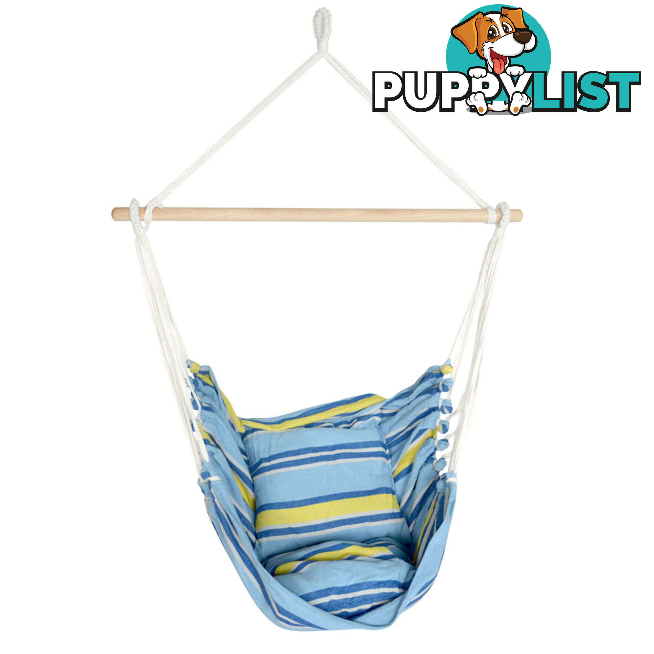 Hammock Swing Chair w/ Cushion Light Blue