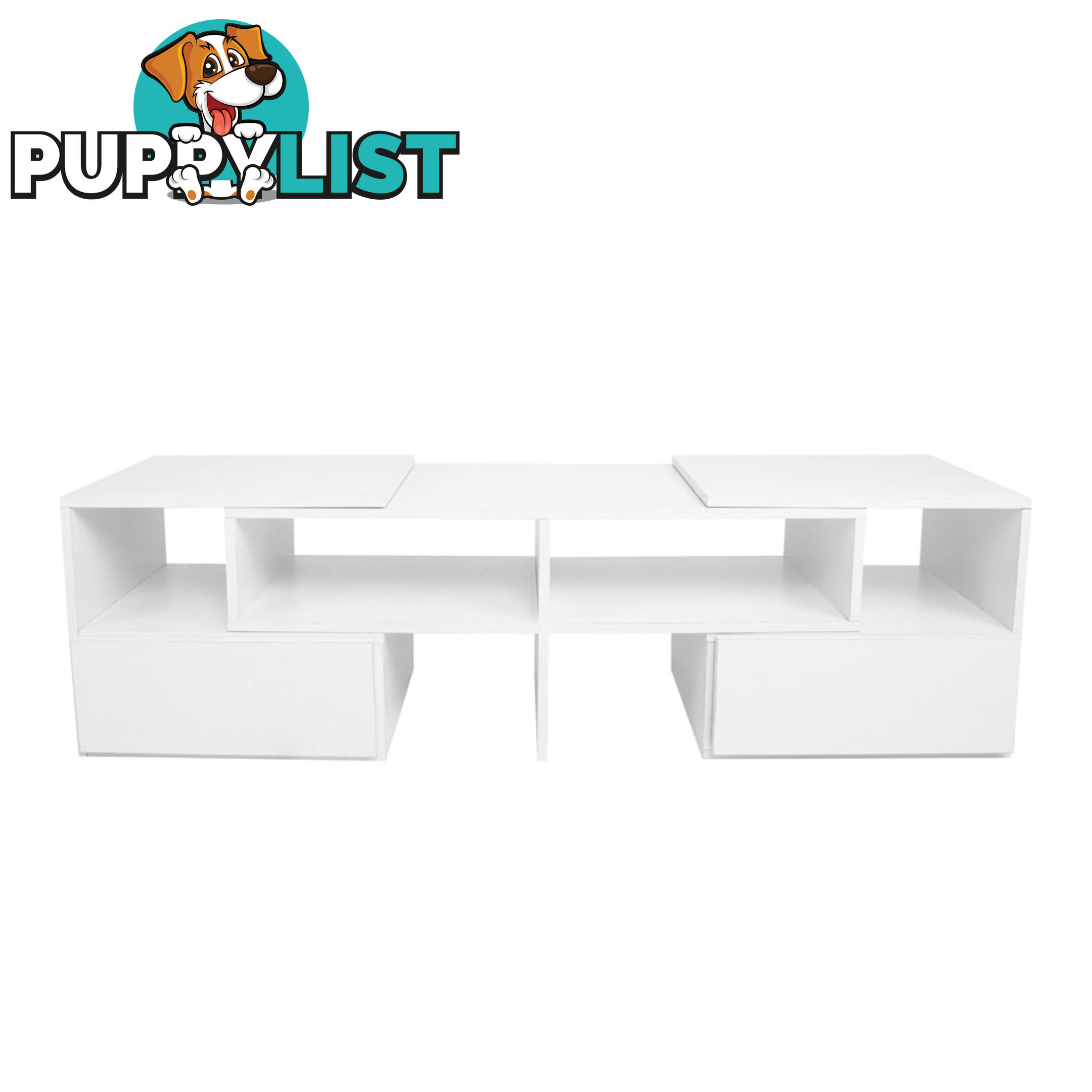 TV Stand Entertainment Unit Adjustable Cabinet White