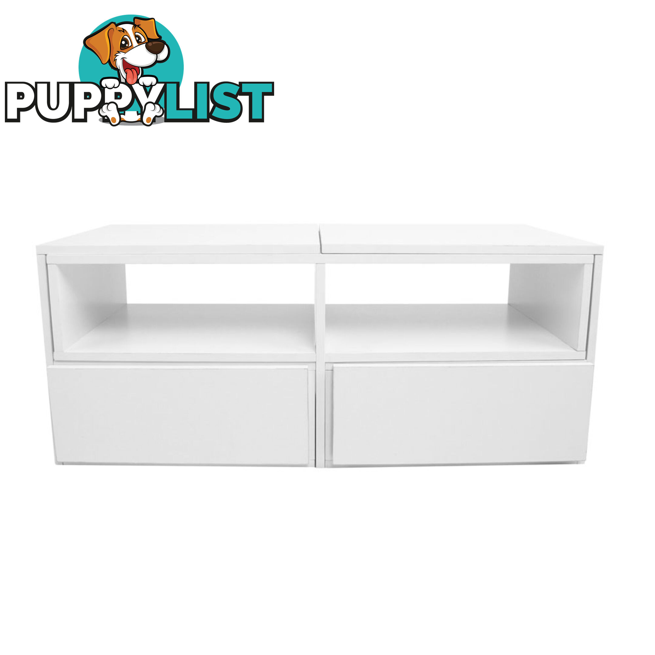 TV Stand Entertainment Unit Adjustable Cabinet White