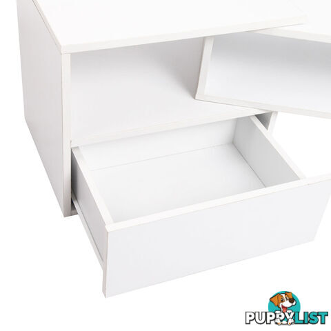 TV Stand Entertainment Unit Adjustable Cabinet White