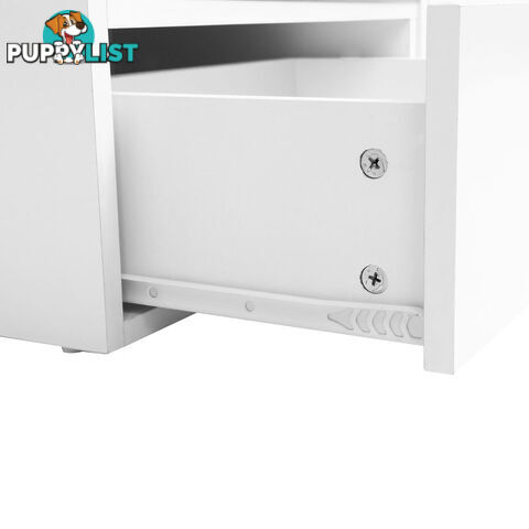 TV Stand Entertainment Unit Adjustable Cabinet White