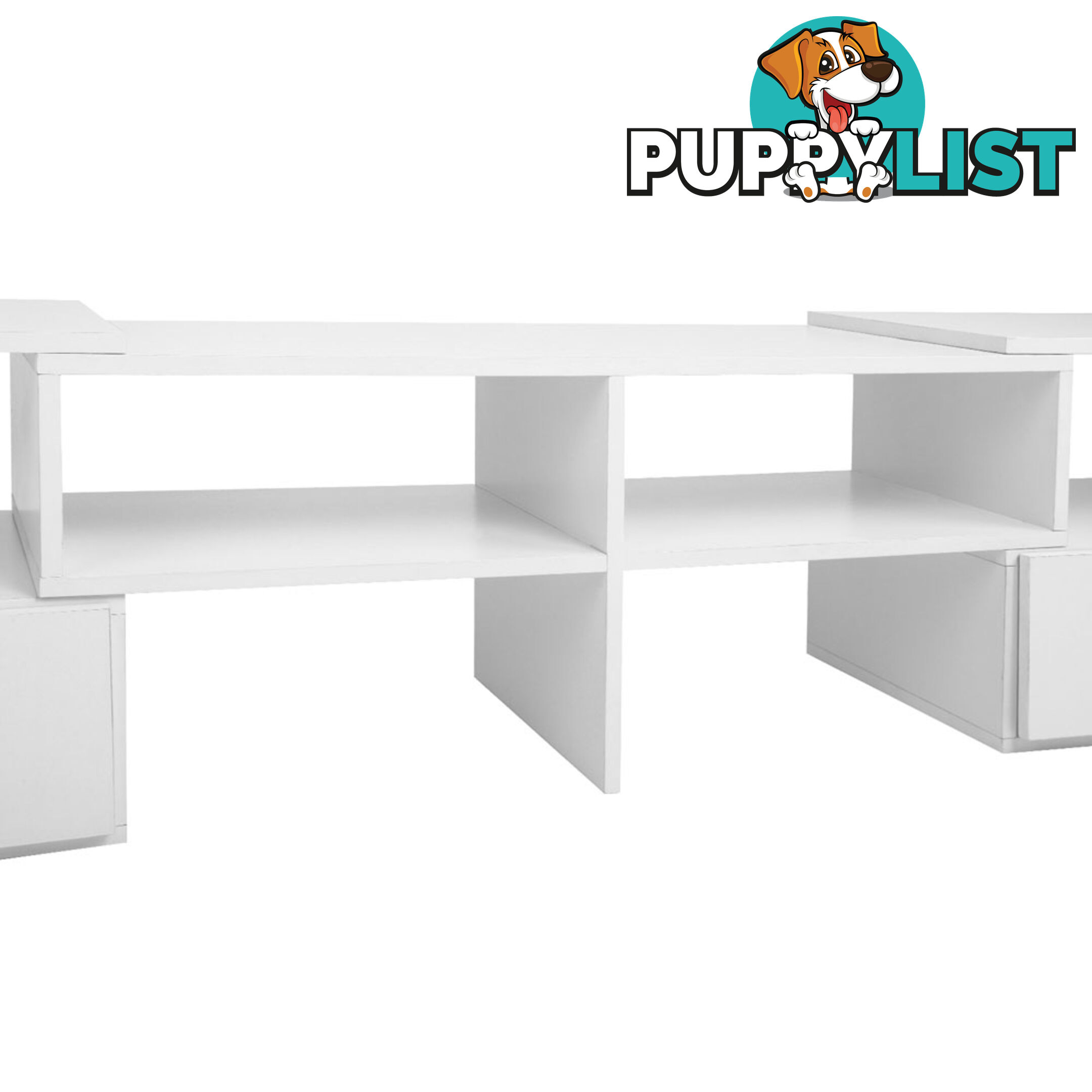 TV Stand Entertainment Unit Adjustable Cabinet White