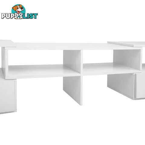 TV Stand Entertainment Unit Adjustable Cabinet White