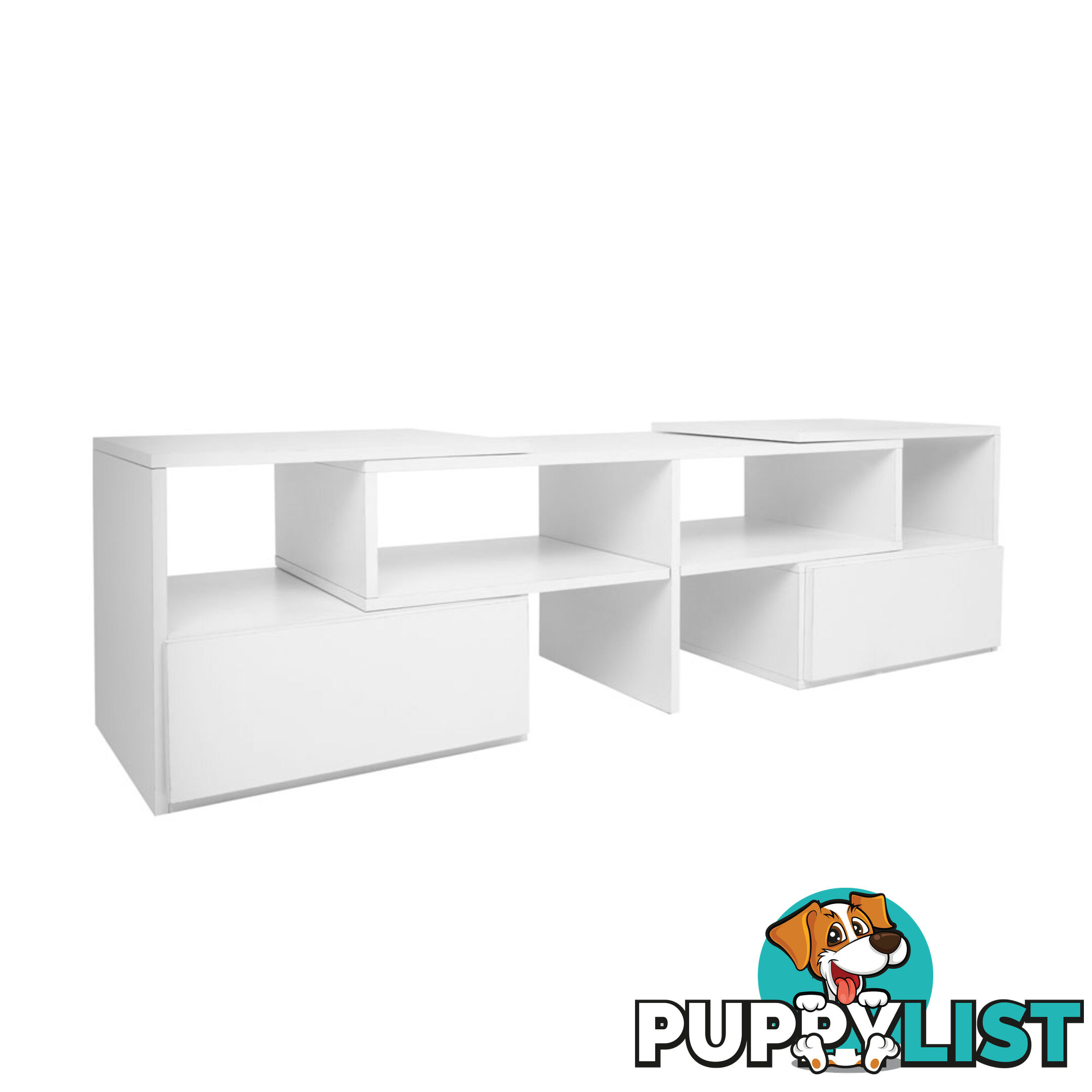 TV Stand Entertainment Unit Adjustable Cabinet White