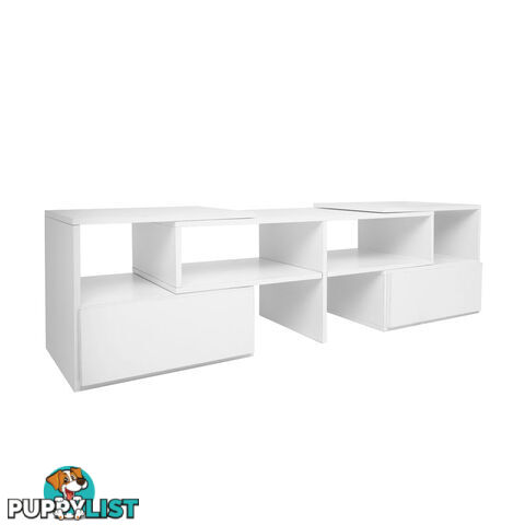 TV Stand Entertainment Unit Adjustable Cabinet White