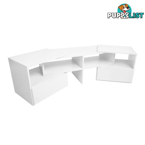 TV Stand Entertainment Unit Adjustable Cabinet White