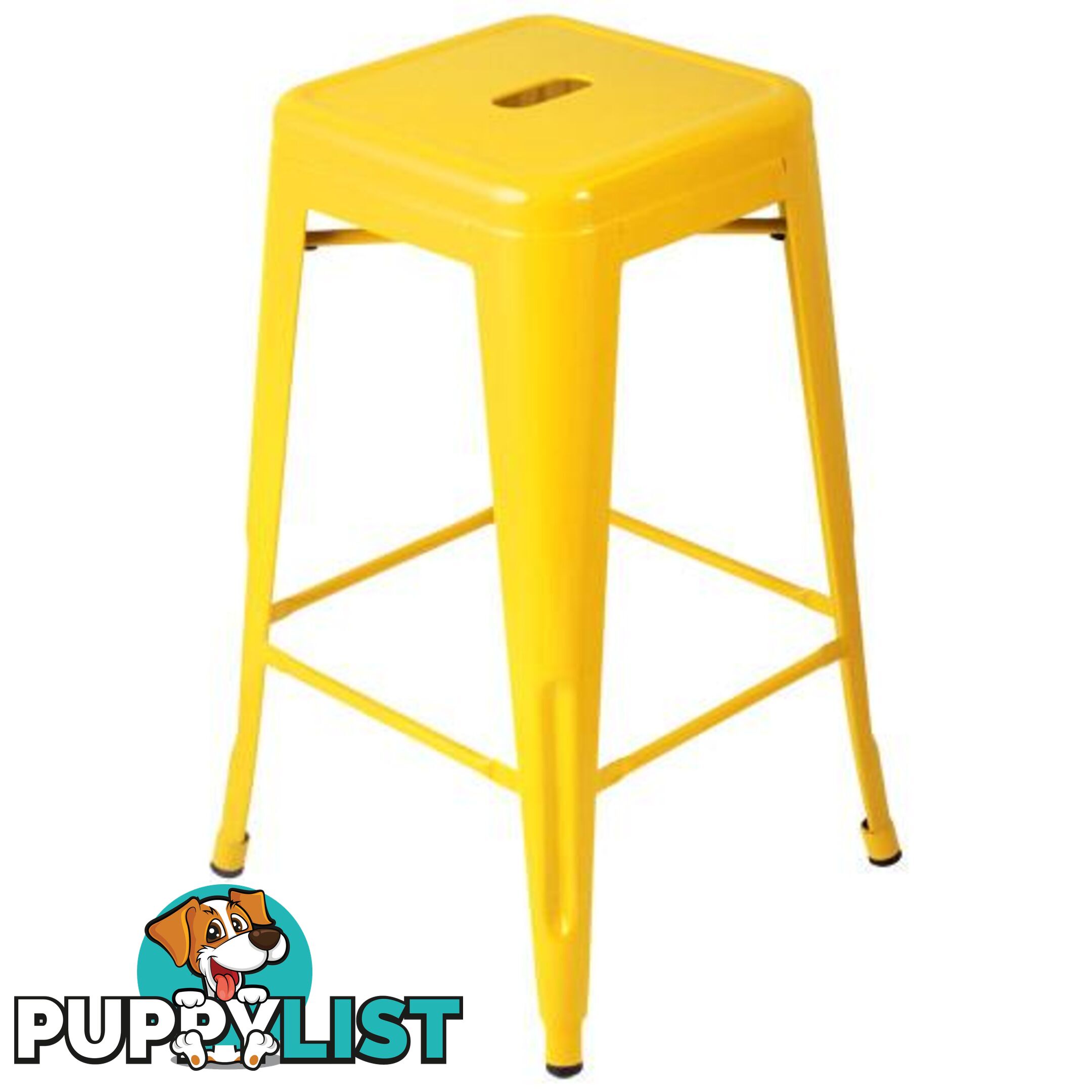 Set of 4 Replica Tolix Kitchen Bar Stool 66cm Yellow