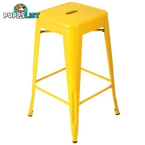 Set of 4 Replica Tolix Kitchen Bar Stool 66cm Yellow