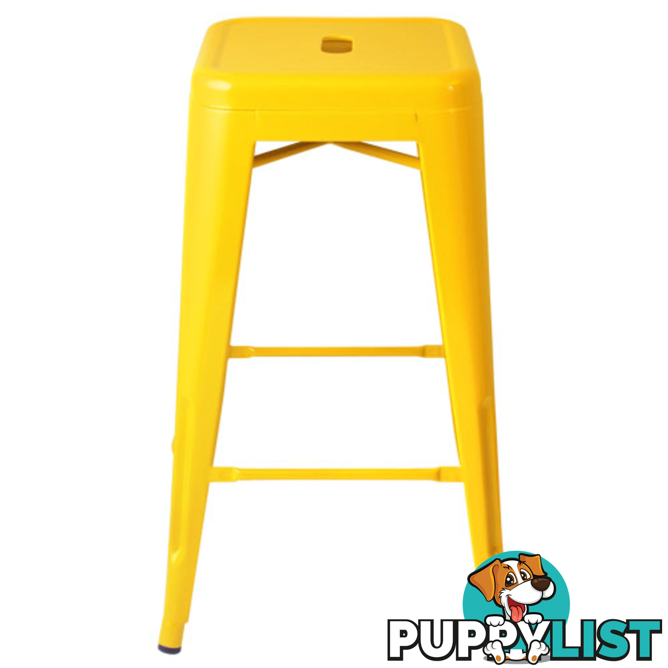 Set of 4 Replica Tolix Kitchen Bar Stool 66cm Yellow