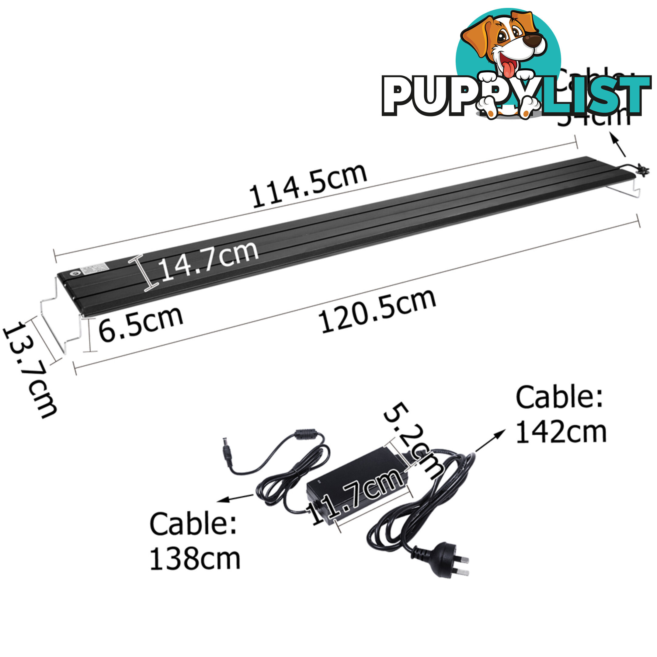 Fish Aquarium Tank LED Light Tube Blue White 120cm