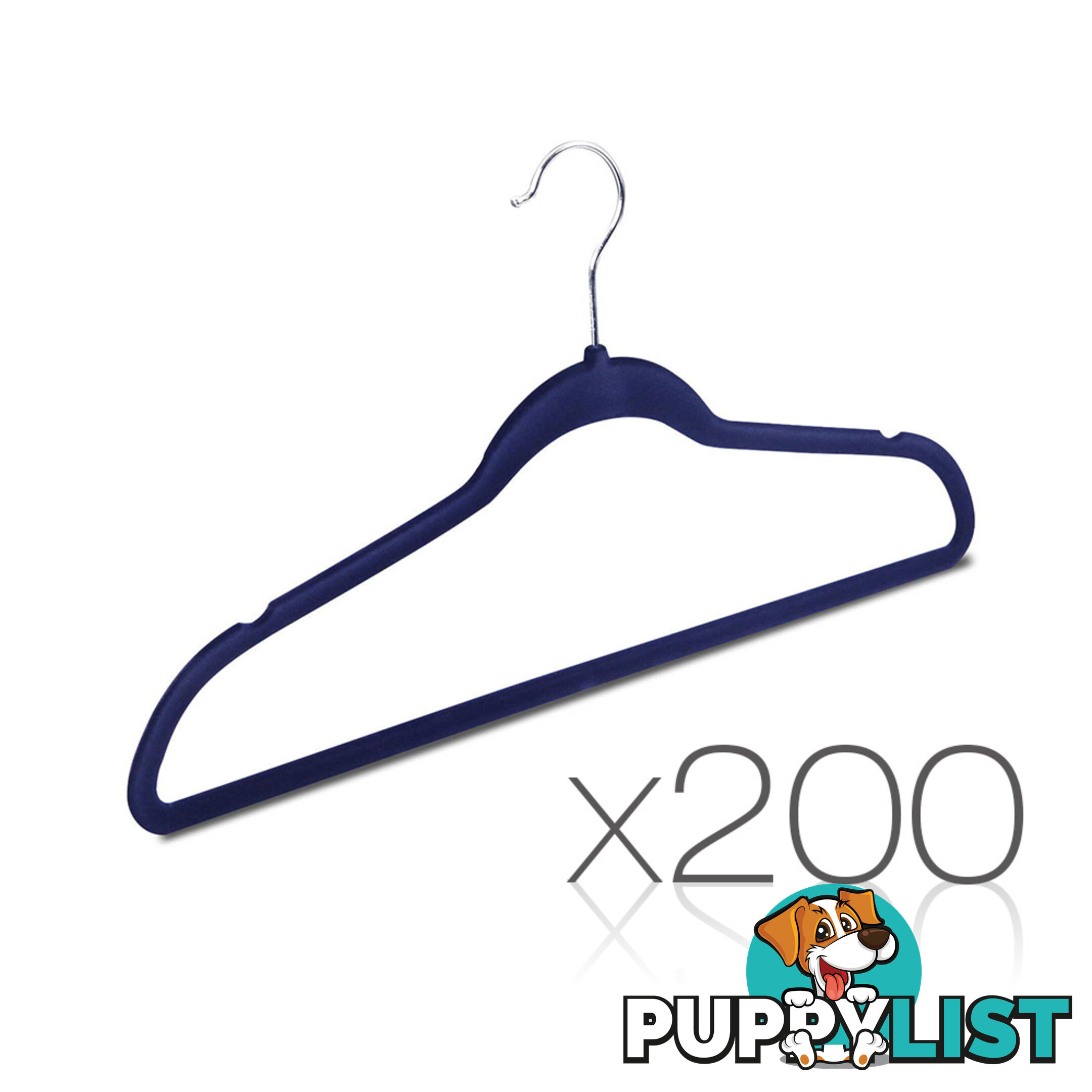 Set of 200 Slim Navy Velvet Hangers