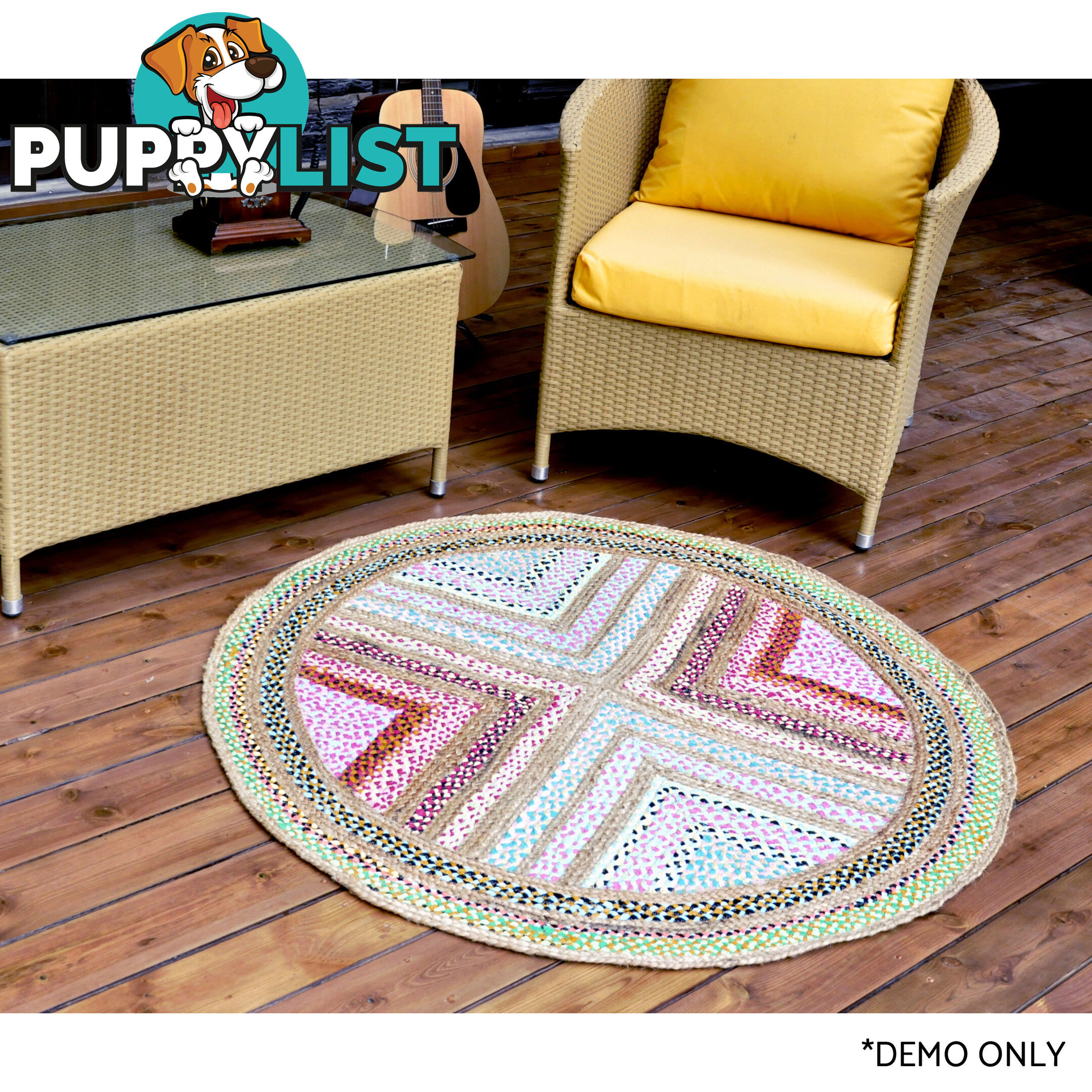 The X Round Rug Multi Colour 120x120cm