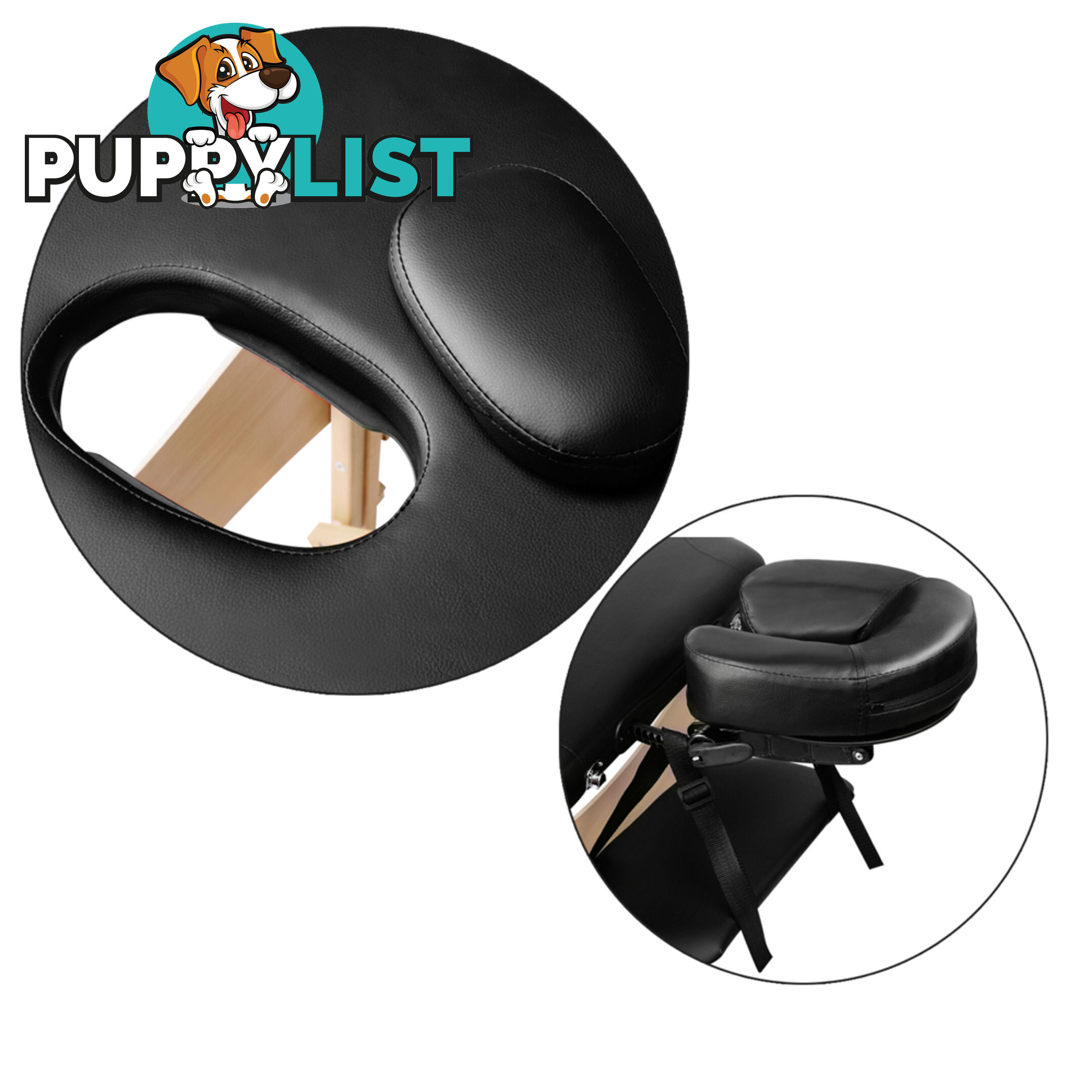 Portable Wooden 3 Fold Massage Table Chair Bed Black 70 cm