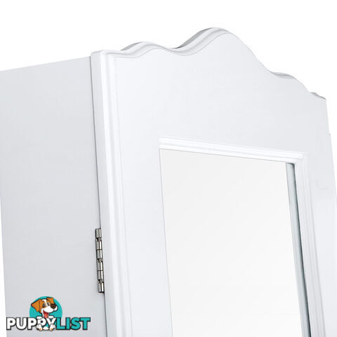 Mirror Jewellery Cabinet Storage 150cm White