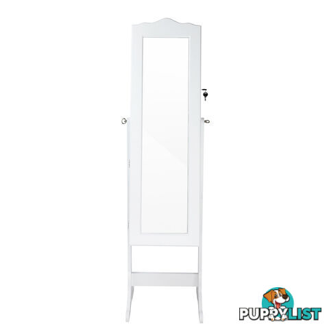 Mirror Jewellery Cabinet Storage 150cm White