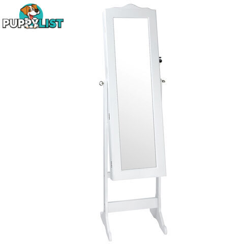 Mirror Jewellery Cabinet Storage 150cm White