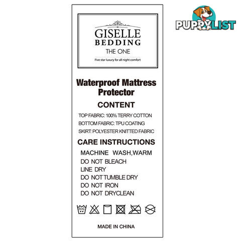 Waterproof Mattress Protector - Single