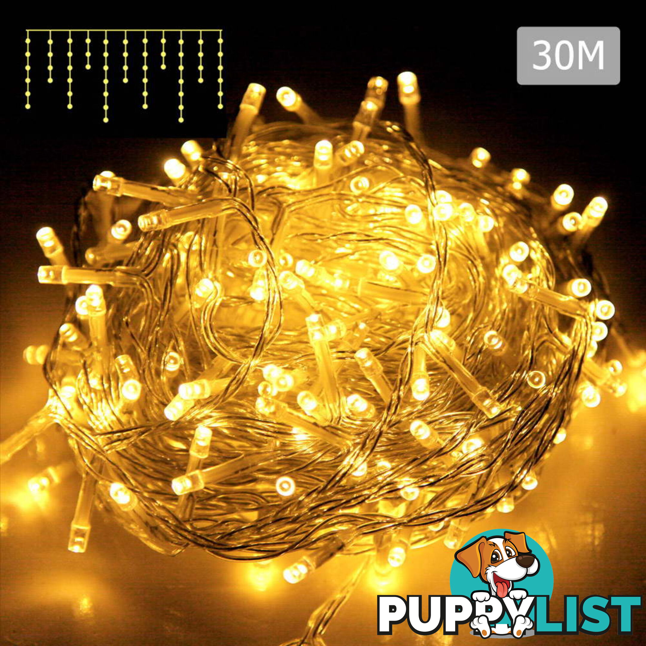 800 LED Christmas Icicle Lights Warm White