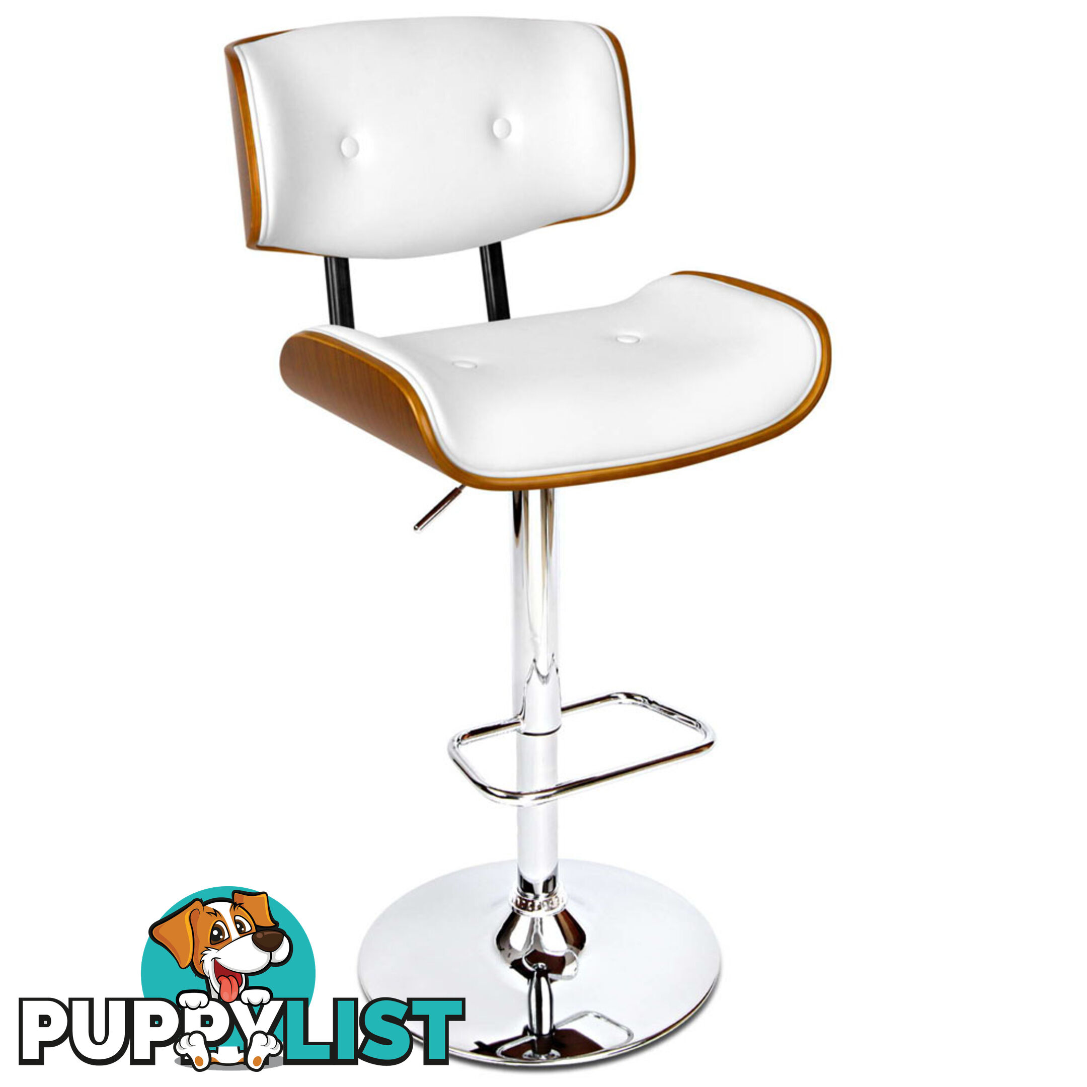 PU Leather Bar Stool with Chrome Base